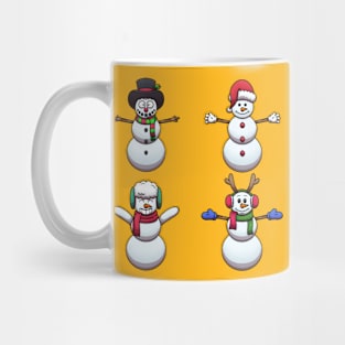 Happy Cartoon Snowmen Mug